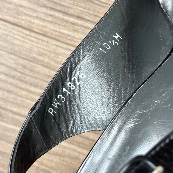 Stuart Weitzman Black Patent Leather Slingback Heels | 10.5 - Picture 7 of 12